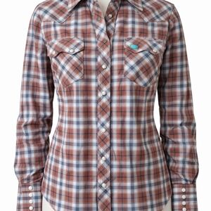 Wrangler Retro Western Plaid Pearl Snap Shirt XL